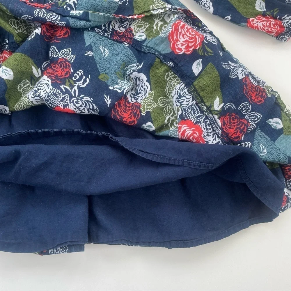 Baby GAP Navy Floral Long Sleeve Flutter Dress Size 4